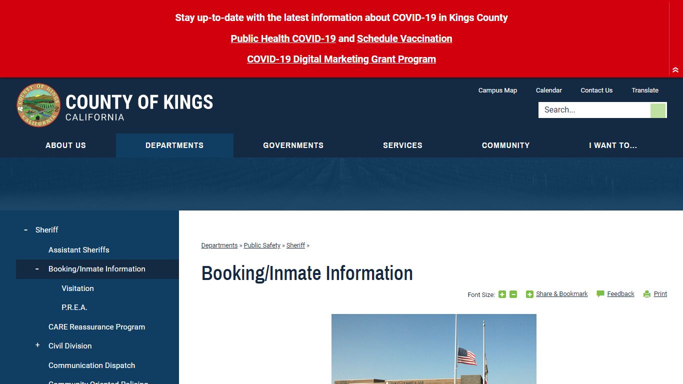 Booking/Inmate Information | Kings County